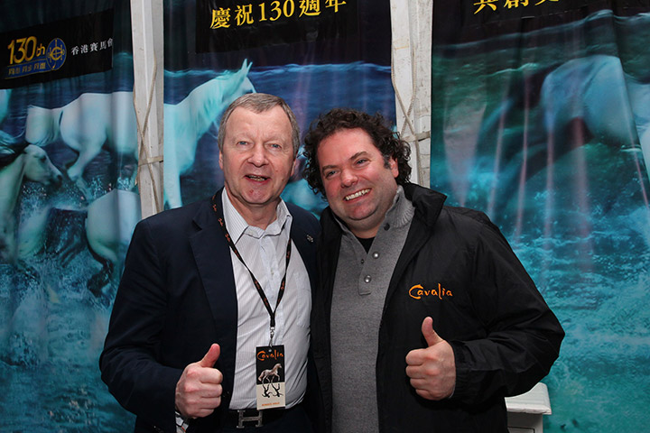 Club Chief Executive Officer Winfried Engelbrecht-Bresges (left) poses with Executive Producer & Tour Manager of <i>CAVALIA</i> Mathieu Latourelle